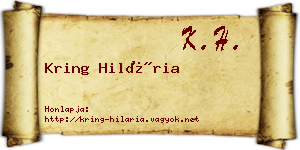 Kring Hilária névjegykártya